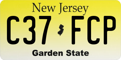 NJ license plate C37FCP
