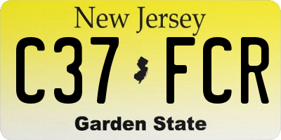 NJ license plate C37FCR