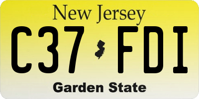 NJ license plate C37FDI