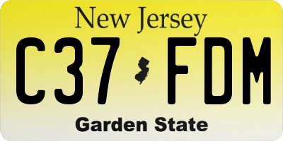 NJ license plate C37FDM