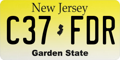 NJ license plate C37FDR