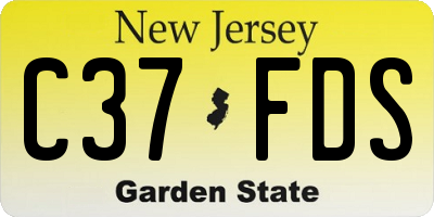NJ license plate C37FDS