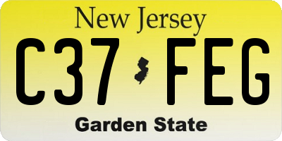 NJ license plate C37FEG