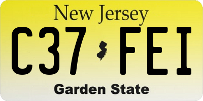 NJ license plate C37FEI