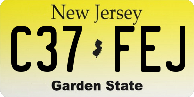 NJ license plate C37FEJ