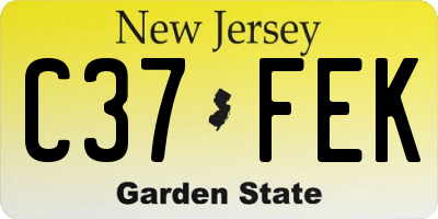 NJ license plate C37FEK