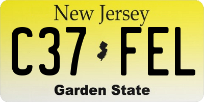 NJ license plate C37FEL
