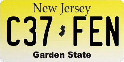 NJ license plate C37FEN