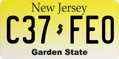 NJ license plate C37FEO