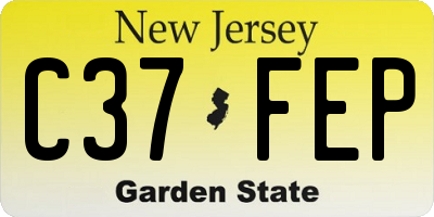NJ license plate C37FEP