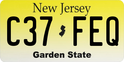 NJ license plate C37FEQ