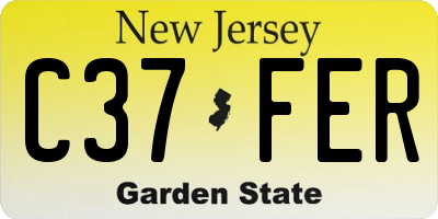 NJ license plate C37FER