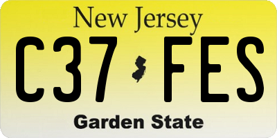 NJ license plate C37FES