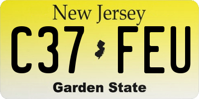 NJ license plate C37FEU