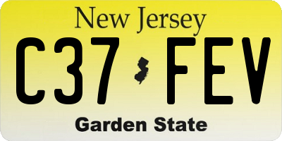 NJ license plate C37FEV