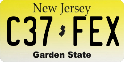 NJ license plate C37FEX