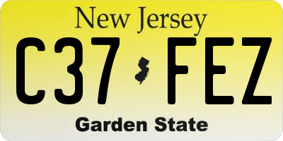 NJ license plate C37FEZ