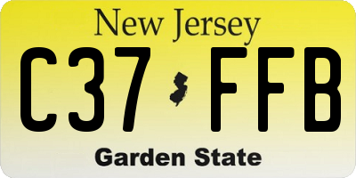 NJ license plate C37FFB