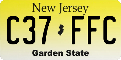 NJ license plate C37FFC