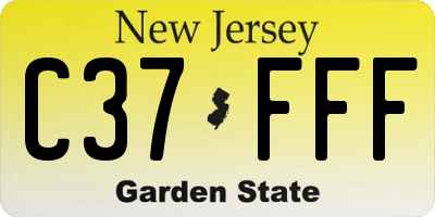 NJ license plate C37FFF