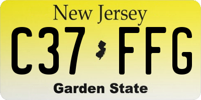 NJ license plate C37FFG