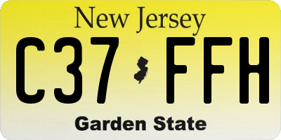 NJ license plate C37FFH