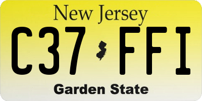 NJ license plate C37FFI