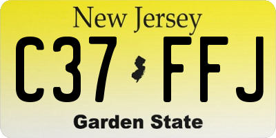 NJ license plate C37FFJ