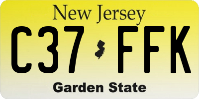 NJ license plate C37FFK