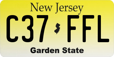 NJ license plate C37FFL