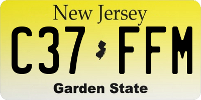 NJ license plate C37FFM