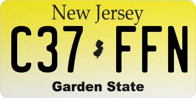 NJ license plate C37FFN