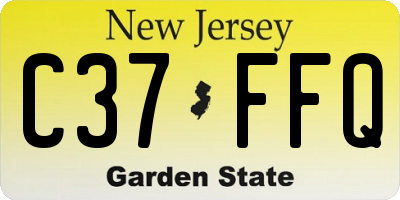 NJ license plate C37FFQ