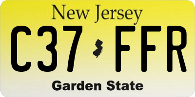 NJ license plate C37FFR