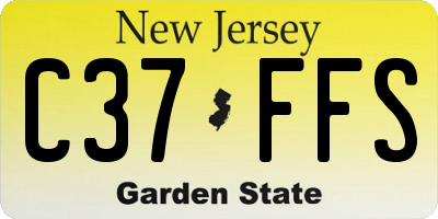 NJ license plate C37FFS