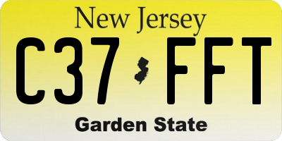 NJ license plate C37FFT