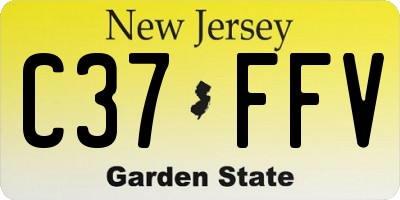NJ license plate C37FFV