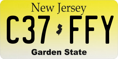 NJ license plate C37FFY