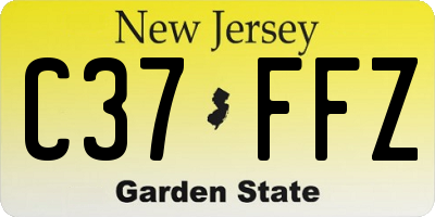 NJ license plate C37FFZ