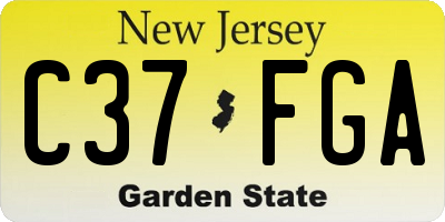 NJ license plate C37FGA