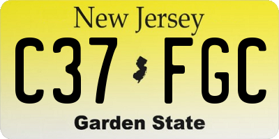 NJ license plate C37FGC