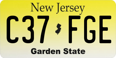 NJ license plate C37FGE
