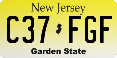NJ license plate C37FGF