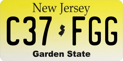 NJ license plate C37FGG