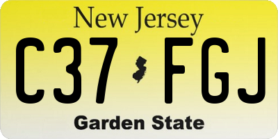 NJ license plate C37FGJ