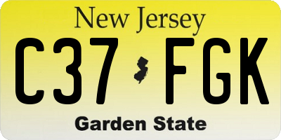 NJ license plate C37FGK