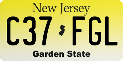 NJ license plate C37FGL