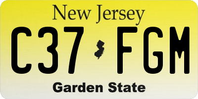 NJ license plate C37FGM