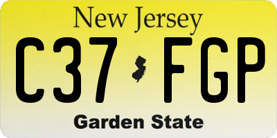NJ license plate C37FGP
