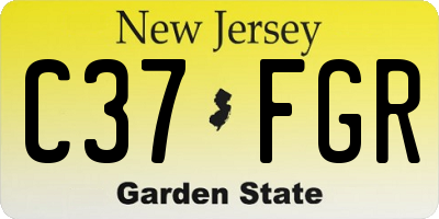 NJ license plate C37FGR